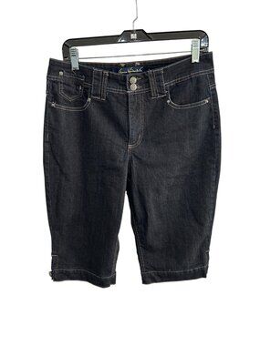 Gloria Vanderbilt Dark Wash Cotton Blend Denim Bermuda Shorts Size 12 Classic